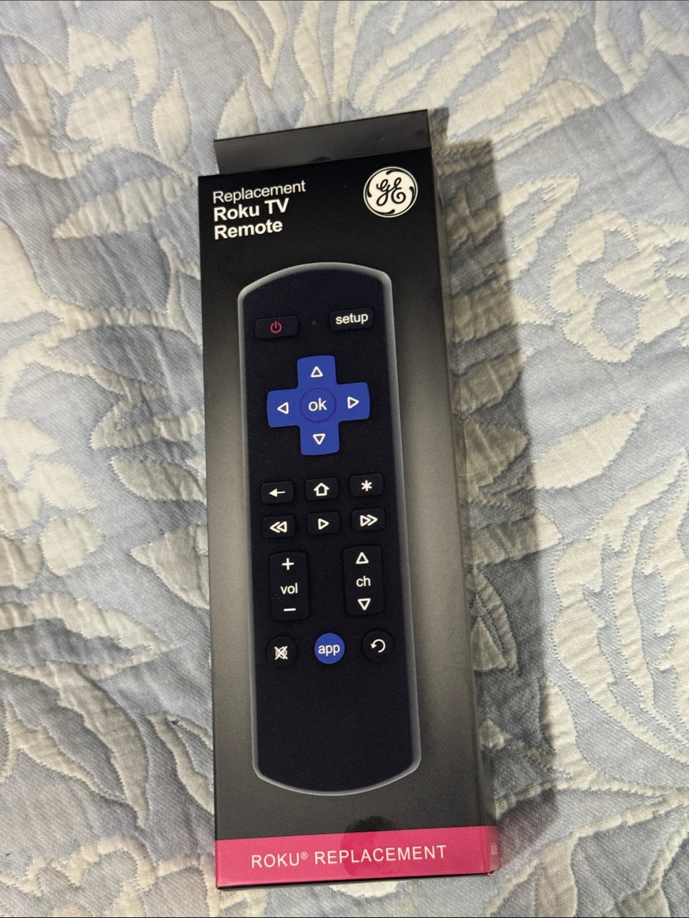 GE Replacement Roku TV Remote - Black and Blue